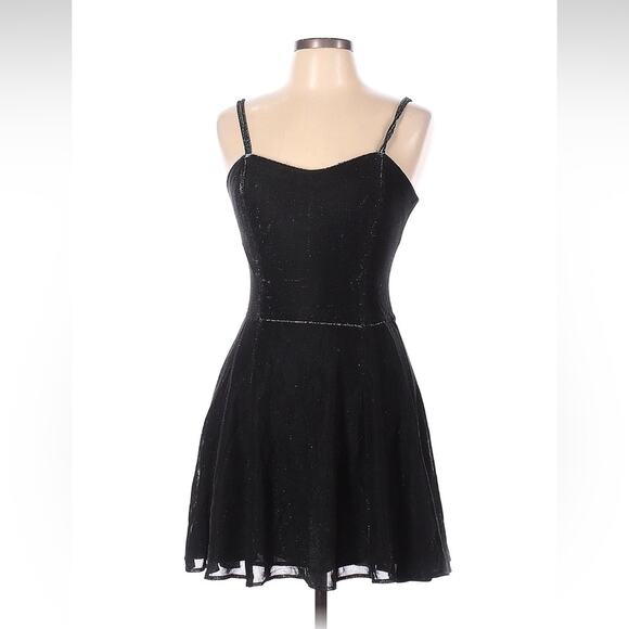 All That Jazz black shimmer fit and flare cocktail party  dress, size 13 14 - Picture 1 of 10